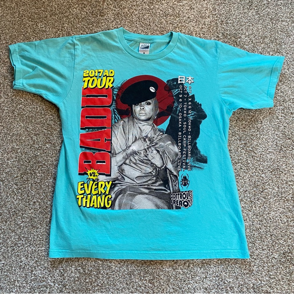 Erykah Badu 2017 Japanese Tour Tee RARE, Medium, Badu vs Every Thang Concert EUC - Picture 1 of 7